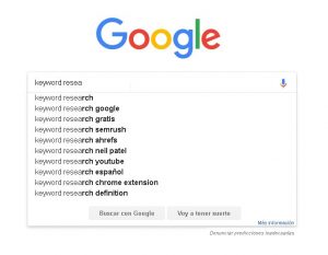 Keyword research google